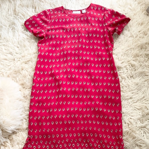 Nordstrom | Red Black Maxi Dress Floral Print Slit Large Paisley Print - Picture 9 of 11